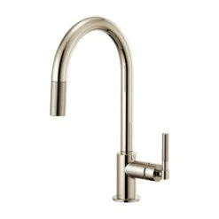 LITZE® PULL-DOWN FAUCET WITH ARC SPOUT AND KNURLED HANDLE 16 LITZE® PULL-DOWN FAUCET WITH ARC SPOUT AND KNURLED HANDLE -Robinson Sale Store 63043LF PN