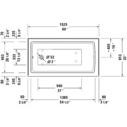 Duravit ARCHITEC RECTANGLE ACRYLIC BATHTUB WITH 19.25 INCH PANEL HEIGHT 7 Duravit ARCHITEC RECTANGLE ACRYLIC BATHTUB WITH 19.25 INCH PANEL HEIGHT -Robinson Sale Store 700354000000090 Draft