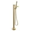 PETITE B04 FLOOR-MOUNTED TUB FILLER WITH HAND SHOWER