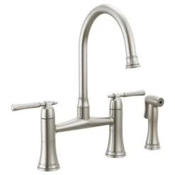 TULHAM® BRIDGE KITCHEN FAUCET WITH SIDE SPRAY -Robinson Sale Store Brizo62558LF SS 62558LF SS B1