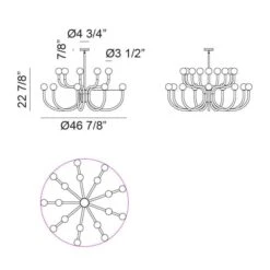 JOELLE LED CHANDELIER (MULTIPLE SIZES) -Robinson Sale Store C34218MBOP Dimmensions