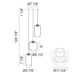 REFRAX 3-LIGHT LED PENDANT 9 REFRAX 3-LIGHT LED PENDANT -Robinson Sale Store C37403MBSM Dimmensions