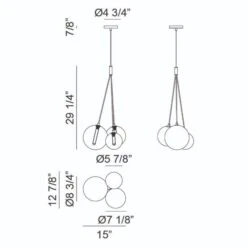 MAGMA LED CHANDELIER (MULTIPLE SIZES) 12 MAGMA LED CHANDELIER (MULTIPLE SIZES) -Robinson Sale Store C81003BK Dimmensions