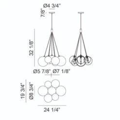 MAGMA LED CHANDELIER (MULTIPLE SIZES) 13 MAGMA LED CHANDELIER (MULTIPLE SIZES) -Robinson Sale Store C81007BK Dimmensions
