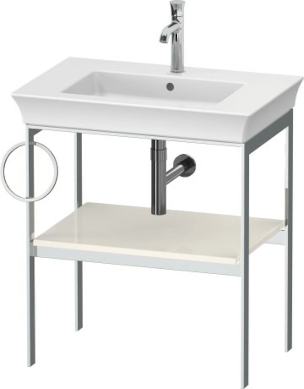 Duravit WHITE TULIP RIGHT HAND FLOORSTANDING METAL CONSOLE 1 Duravit WHITE TULIP RIGHT HAND FLOORSTANDING METAL CONSOLE