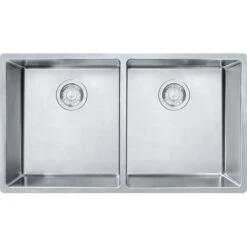 Franke CUBE STAINLESS STEEL UNDERMOUNT DOUBLE BOWL KITCHEN SINK