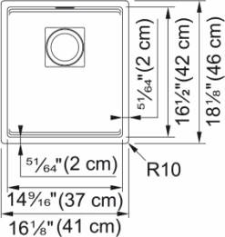 Franke PEAK UNDERMOUNT PREP SINK 21 Franke PEAK UNDERMOUNT PREP SINK -Robinson Sale Store Franke PKG110 14 dimensions