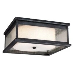 PEDIMENT 3-LIGHT OUTDOOR FLUSH MOUNT LIGHT