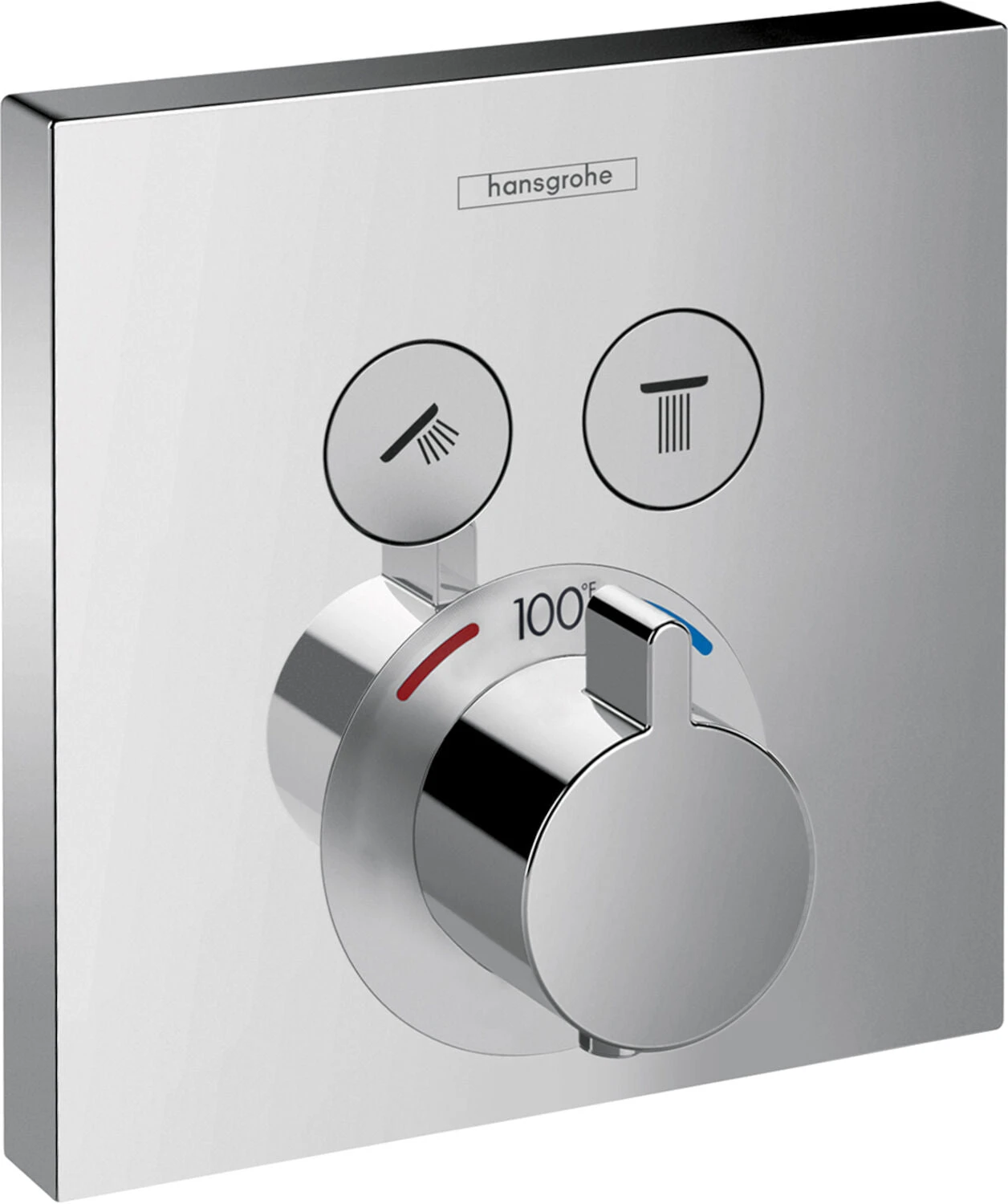 Hansgrohe SHOWERSELECT SQUARE THERMOSTATIC 2-FUNCTION TRIM 1 Hansgrohe SHOWERSELECT SQUARE THERMOSTATIC 2-FUNCTION TRIM
