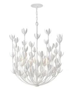 FLORA 26-INCH SIX LIGHT LARGE MULTI TIER CHANDELIER