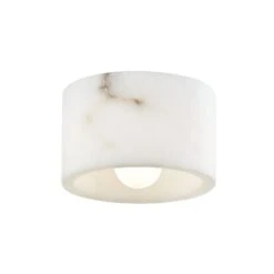 LORIS 6.25" ONE LIGHT ALABASTER FLUSH MOUNT