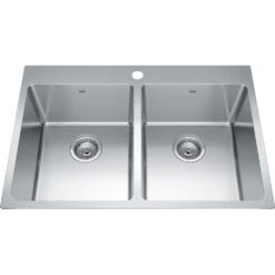 BROOKMORE DROP IN DOUBLE BOWL STAINLESS STEEL KITCHEN SINK