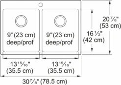 BROOKMORE DROP IN DOUBLE BOWL STAINLESS STEEL KITCHEN SINK 5 BROOKMORE DROP IN DOUBLE BOWL STAINLESS STEEL KITCHEN SINK -Robinson Sale Store Kindred BDL2131 9 1 dimensions