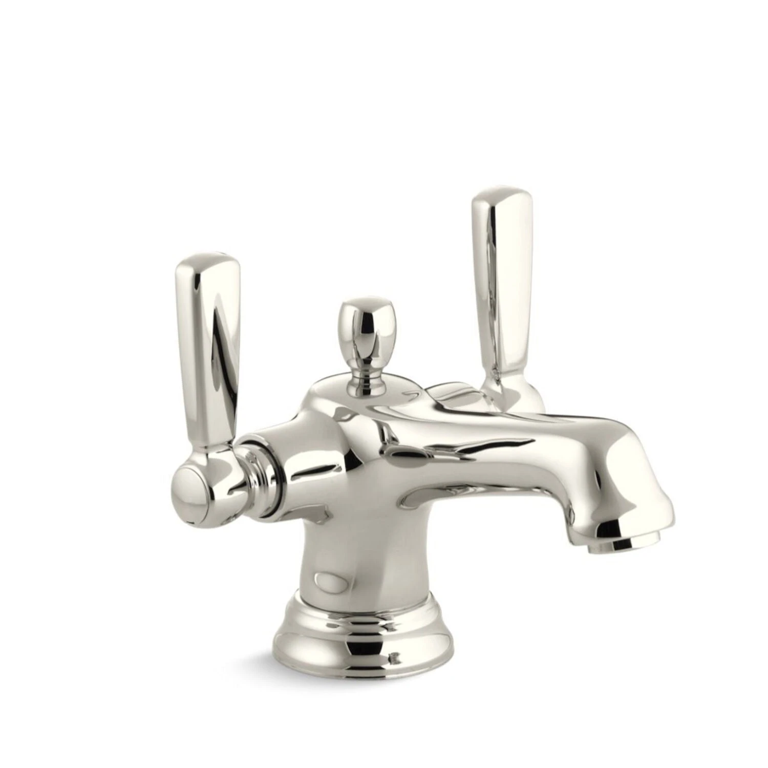 BANCROFT MONOBLOCK SINGLE-HOLE BATHROOM SINK FAUCET WITH ESCUTCHEON AND METAL LEVER HANDLES 1 BANCROFT MONOBLOCK SINGLE-HOLE BATHROOM SINK FAUCET WITH ESCUTCHEON AND METAL LEVER HANDLES
