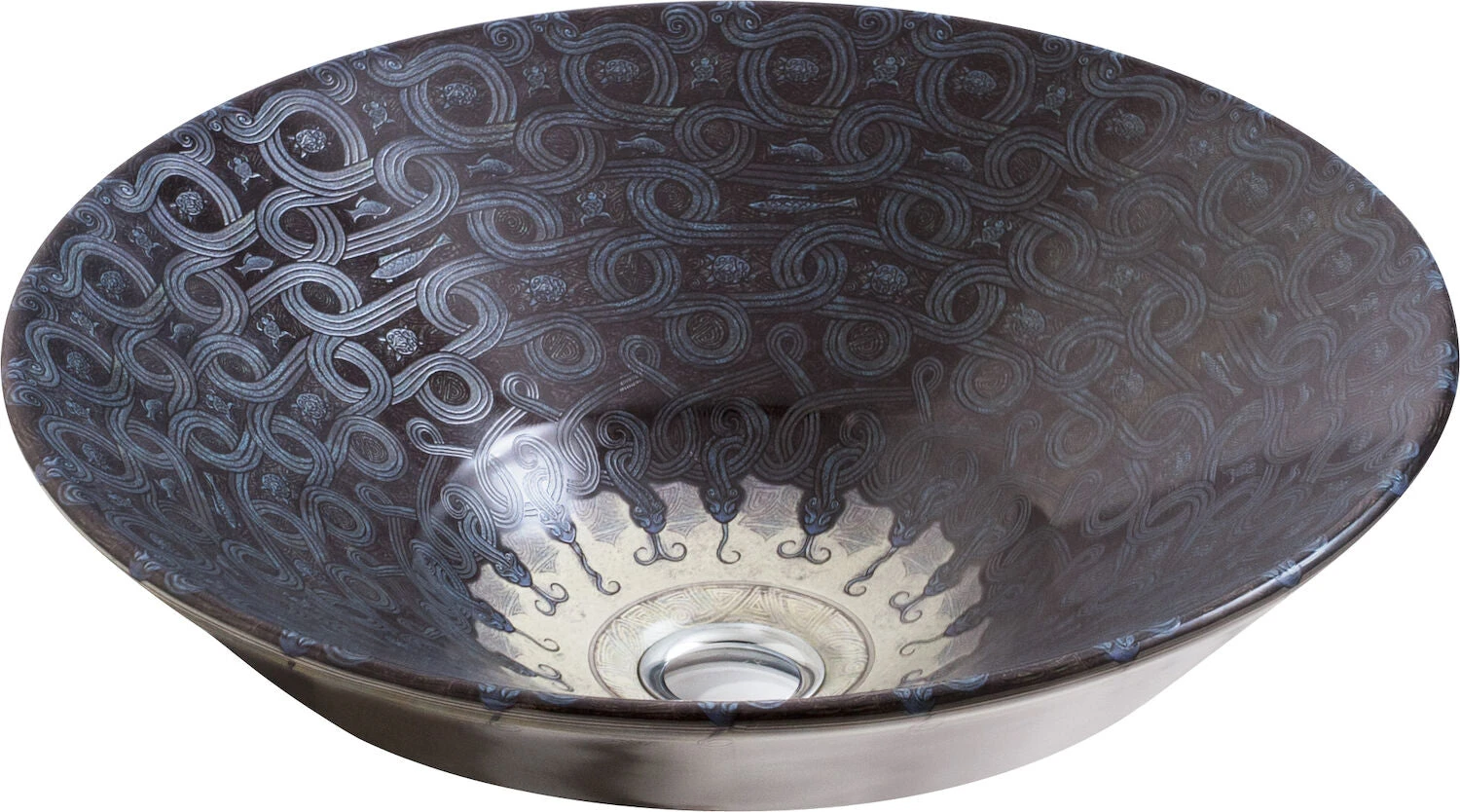 SERPENTINE BRONZE ON CONICAL BELL® VESSEL BATHROOM SINK 1 SERPENTINE BRONZE ON CONICAL BELL® VESSEL BATHROOM SINK