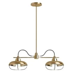 MODERN FARM 2-LIGHT LINEAR CHANDELIER