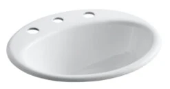 FARMINGTON® DROP IN BATHROOM SINK WITH 8-INCH WIDESPREAD FAUCET HOLES