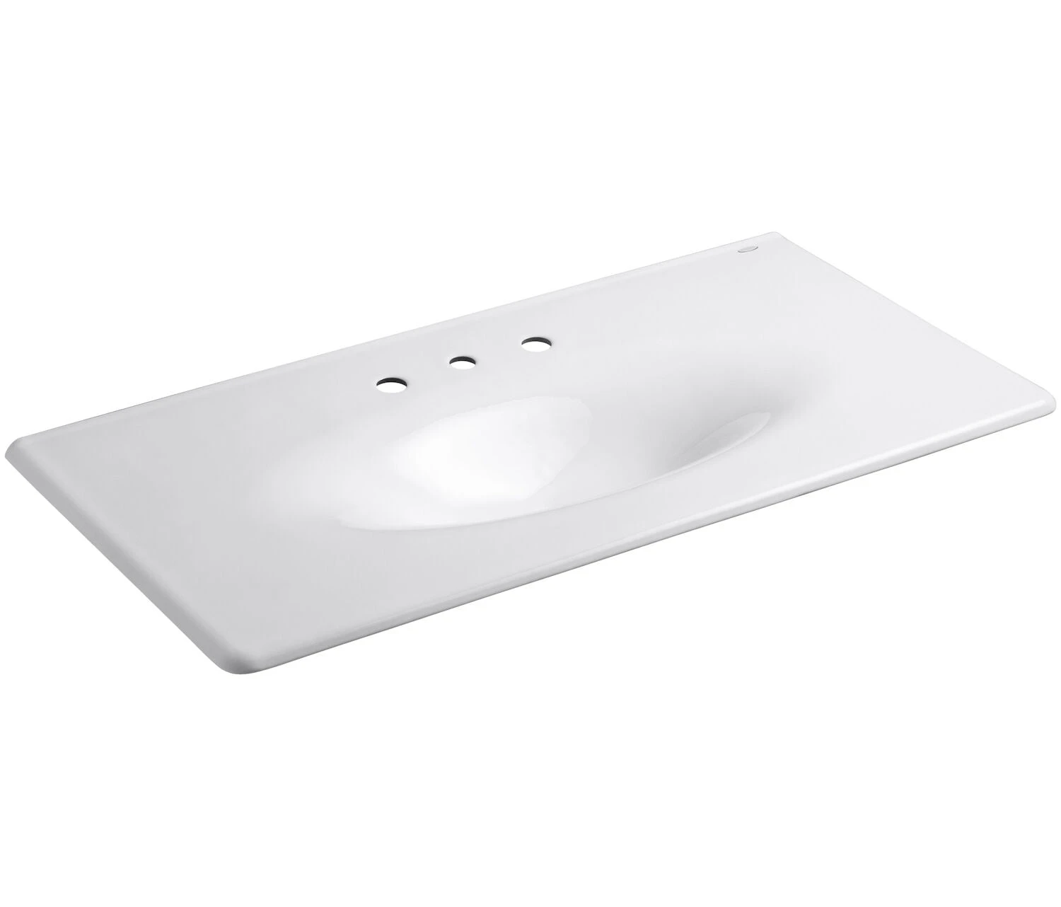 IRON/IMPRESSIONS® 43-INCH VANITY-TOP BATHROOM SINK WITH 8-INCH WIDESPREAD FAUCET HOLES 1 IRON/IMPRESSIONS® 43-INCH VANITY-TOP BATHROOM SINK WITH 8-INCH WIDESPREAD FAUCET HOLES