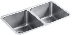 UNDERTONE® PRESERVE 31-1/2 X 18 X 9-3/4 INCHES UNDER-MOUNT DOUBLE-EQUAL BOWL KITCHEN SINK