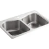 STACCATO 33 X 22 X 8-5/16 INCHES TOP-MOUNT DOUBLE-EQUAL BOWL KITCHEN SINK