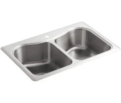 STACCATO 33 X 22 X 8-5/16 INCHES TOP-MOUNT DOUBLE-EQUAL BOWL KITCHEN SINK