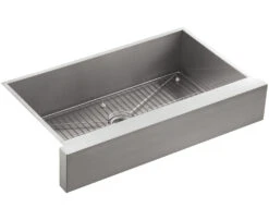 VAULT 35-1/2 X 21-1/4 X 9-5/16 INCHES UNDER-MOUNT SINGLE-BOWL KITCHEN SINK, STAINLESS STEEL WITH SHORT APRON FOR 36 CABINET