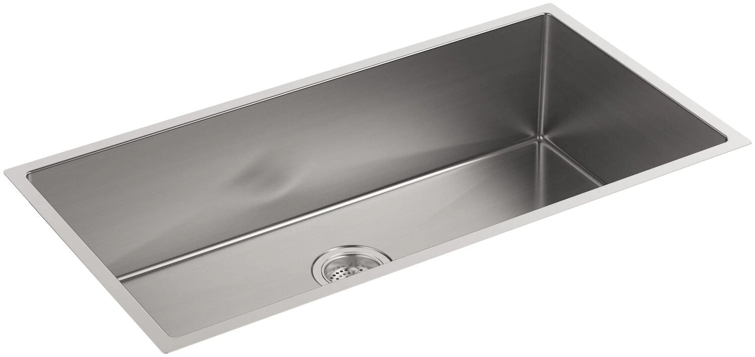 STRIVE® 35 X 18-5/16 X 9-5/16 INCHES UNDER-MOUNT EXTRA-LARGE SINGLE BOWL KITCHEN SINK WITH SINK RACK 1 STRIVE® 35 X 18-5/16 X 9-5/16 INCHES UNDER-MOUNT EXTRA-LARGE SINGLE BOWL KITCHEN SINK WITH SINK RACK