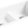 IRON/TONES® 33 X 18-3/4 X 9-5/8 INCHES TOP-/UNDER-MOUNT SMART DIVIDE® DOUBLE-EQUAL KITCHEN SINK