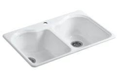 HARTLAND® 33 X 22 X 9-5/8 INCHES TOP-MOUNT DOUBLE-EQUAL KITCHEN SINK WITH SINGLE FAUCET HOLE