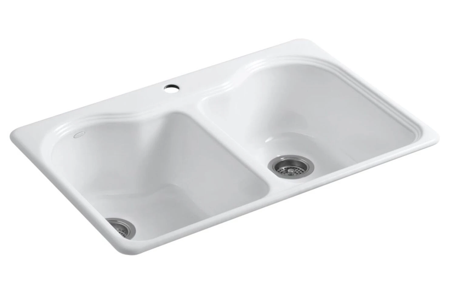 HARTLAND® 33 X 22 X 9-5/8 INCHES TOP-MOUNT DOUBLE-EQUAL KITCHEN SINK WITH SINGLE FAUCET HOLE 1 HARTLAND® 33 X 22 X 9-5/8 INCHES TOP-MOUNT DOUBLE-EQUAL KITCHEN SINK WITH SINGLE FAUCET HOLE