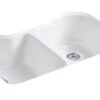HARTLAND® 33 X 22 X 9-5/8 INCHES UNDER-MOUNT DOUBLE-EQUAL KITCHEN SINK WITH 5 FAUCET HOLES