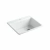RIVERBY® 25 X 22 X 9-5/8 INCHES TOP-MOUNT SINGLE-BOWL KITCHEN SINK WITH SINK RACK