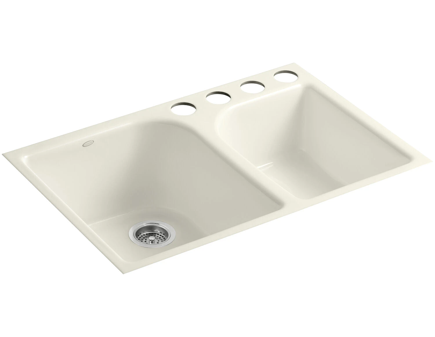 EXECUTIVE CHEF 33 X 22 X 10-5/8 INCHES UNDER-MOUNT LARGE/MEDIUM, HIGH/LOW DOUBLE-BOWL KITCHEN SINK WITH 4 OVERSIZE FAUCET HOLES 2 EXECUTIVE CHEF 33 X 22 X 10-5/8 INCHES UNDER-MOUNT LARGE/MEDIUM, HIGH/LOW DOUBLE-BOWL KITCHEN SINK WITH 4 OVERSIZE FAUCET HOLES - Image 2