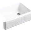 WHITEHAVEN® 29-11/16 X 21-9/16 X 9-5/8 INCHES UNDER-MOUNT SELF-TRIMMING® SINGLE-BOWL KITCHEN SINK WITH TALL APRON AND HAYRIDGE® DESIGN