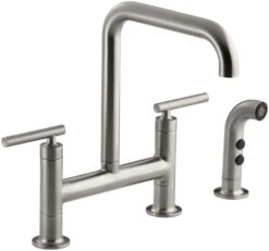 PURIST® TWO-HOLE DECK-MOUNT BRIDGE KITCHEN SINK FAUCET WITH 8-3/8-INCH SPOUT AND MATCHING FINISH SIDESPRAY 7 PURIST® TWO-HOLE DECK-MOUNT BRIDGE KITCHEN SINK FAUCET WITH 8-3/8-INCH SPOUT AND MATCHING FINISH SIDESPRAY -Robinson Sale Store Kohler7548 4 VS 7548 4 VS