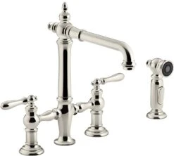ARTIFACTS® DECK-MOUNT BRIDGE KITCHEN SINK FAUCET WITH LEVER HANDLES AND SIDESPRAY -Robinson Sale Store Kohler76519 4 SN 76519 4 SN