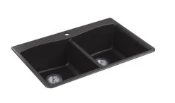 KENNON® 33 X 22 X 9-5/8 INCHES NEOROC® TOP-/UNDER-MOUNT DOUBLE-EQUAL KITCHEN SINK