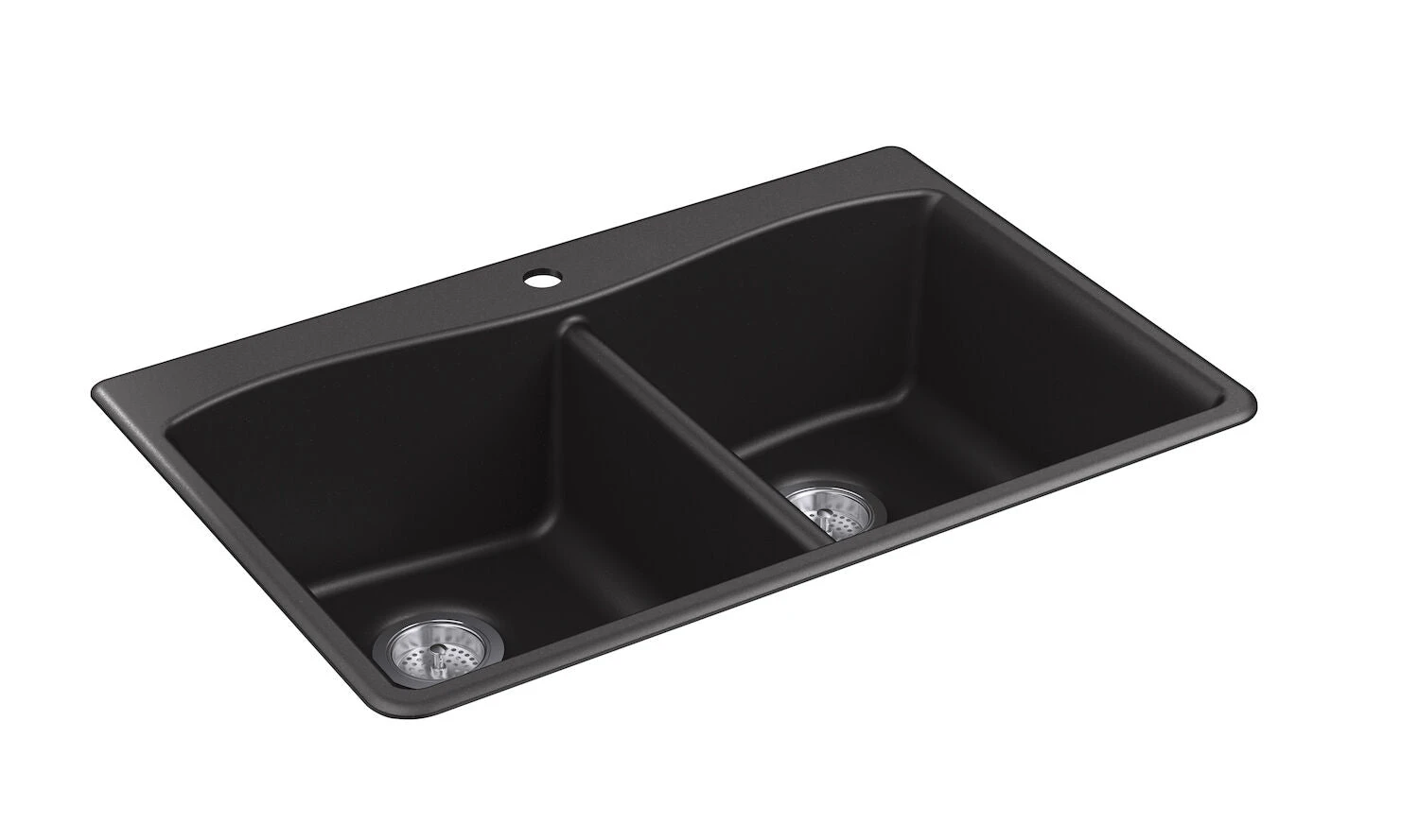 KENNON® 33 X 22 X 9-5/8 INCHES NEOROC® TOP-/UNDER-MOUNT DOUBLE-EQUAL KITCHEN SINK 1 KENNON® 33 X 22 X 9-5/8 INCHES NEOROC® TOP-/UNDER-MOUNT DOUBLE-EQUAL KITCHEN SINK