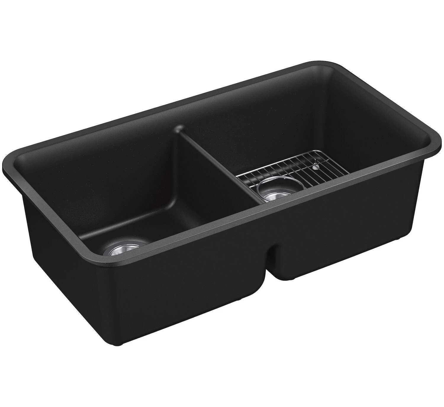 CAIRN® 33-1/2 X 18-5/16 X 10-1/8 INCHES NEOROC® UNDER-MOUNT DOUBLE-EQUAL KITCHEN SINK WITH SINK RACK 1 CAIRN® 33-1/2 X 18-5/16 X 10-1/8 INCHES NEOROC® UNDER-MOUNT DOUBLE-EQUAL KITCHEN SINK WITH SINK RACK
