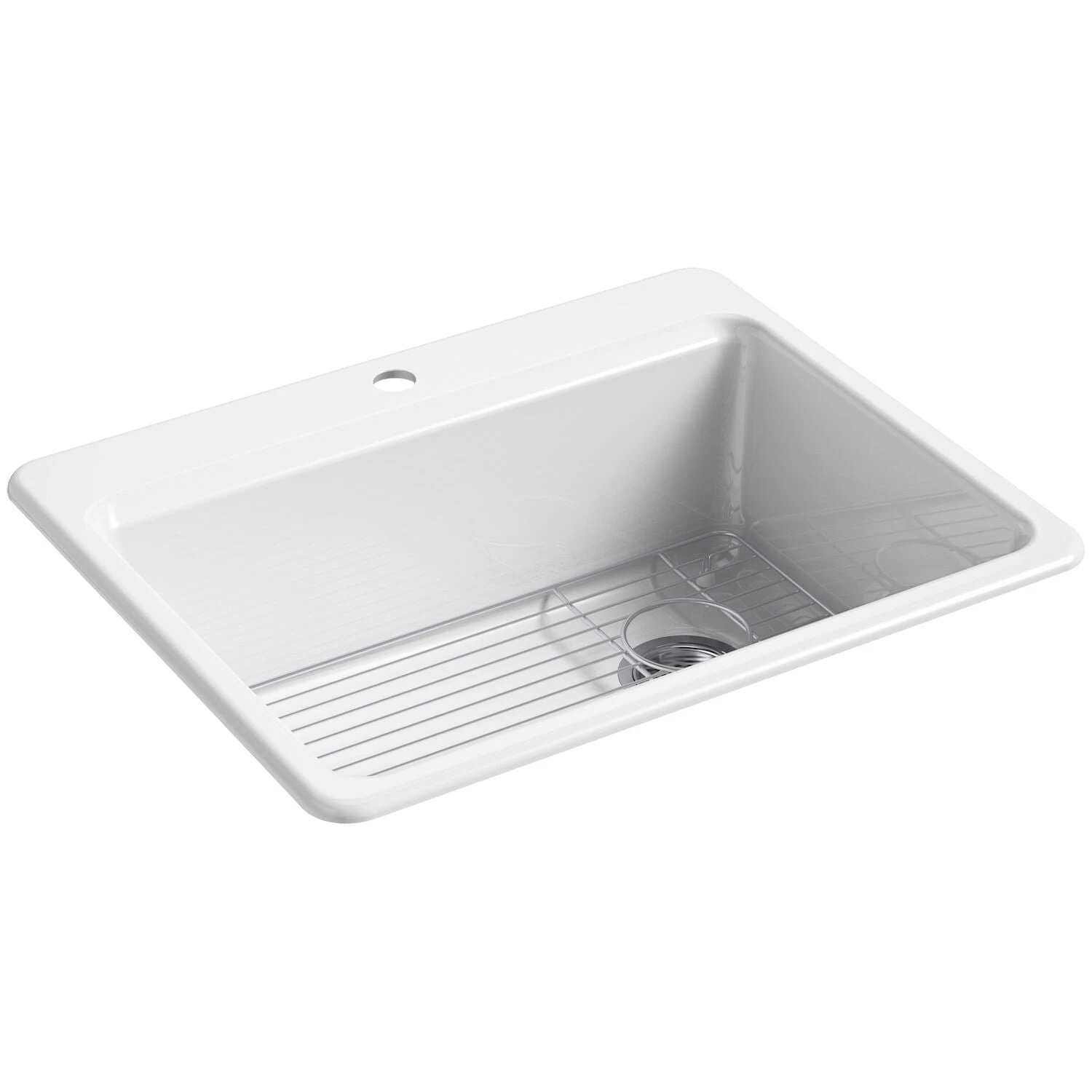 RIVERBY® 27 X 22 X 9-5/8 INCHES TOP-MOUNT SINGLE-BOWL KITCHEN SINK WITH BOTTOM SINK RACK 1 RIVERBY® 27 X 22 X 9-5/8 INCHES TOP-MOUNT SINGLE-BOWL KITCHEN SINK WITH BOTTOM SINK RACK