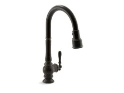 ARTIFACTS® PULL-DOWN KITCHEN SINK FAUCET WITH THREE-FUNCTION SPRAYHEAD