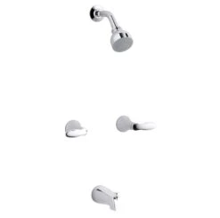 CORALAIS® BATH/SHOWER TRIM SET WITH LEVER HANDLES AND SLIP-FIT SPOUT