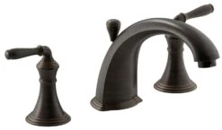 DEVONSHIRE® DECK-/RIM-MOUNT BATH FAUCET TRIM FOR HIGH-FLOW VALVE WITH 8-15/16-INCH DIVERTER SPOUT AND LEVER HANDLES