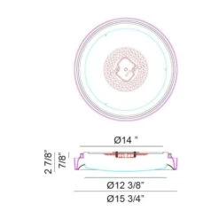 OCULUS 1-LIGHT LED FLUSH MOUNT (MULTIPLE SIZES) -Robinson Sale Store M19015BK Dimmensions