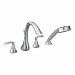 Moen EVA TWO-HANDLE HIGH ARC ROMAN TUB FAUCET INCLUDES HAND SHOWER