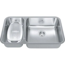 STEEL QUEEN UNDERMOUNT DOUBLE BOWL STAINLESS STEEL KITCHEN SINK -Robinson Sale Store PP001 122.0202.324