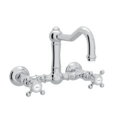 ACQUI® WALL MOUNT BRIDGE KITCHEN FAUCET WITH COLUMN SPOUT (CROSS HANDLE)