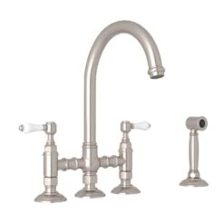 SAN JULIO® BRIDGE KITCHEN FAUCET WITH SIDE SPRAY (PORCELAIN LEVER) 7 SAN JULIO® BRIDGE KITCHEN FAUCET WITH SIDE SPRAY (PORCELAIN LEVER) -Robinson Sale Store ROHLA1461LPWSSTN 2 tr54aqyv9fvcp3lrfjoj