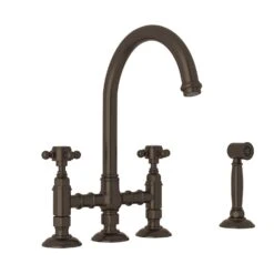 SAN JULIO® BRIDGE KITCHEN FAUCET WITH SIDE SPRAY (CROSS HANDLE) -Robinson Sale Store ROHLA1461XMWSTCB 2 rvsiorxxzhpjlleymljd