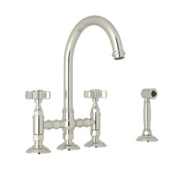 SAN JULIO® BRIDGE KITCHEN FAUCET WITH SIDE SPRAY (5 SPOKE CROSS HANDLE)